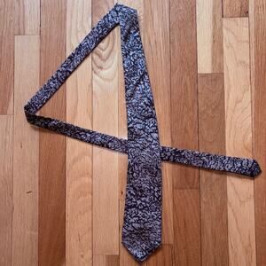 Paco Rabanne Paris - Men's Black/Tan Silk 100% Silk Neck Tie 3.5"W x 58"L ITALY